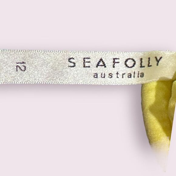 Anthropologie Seafolly NWOT Active One Shoulder One Piece Neon Lime Swimsuit 12 - Picture 11 of 13